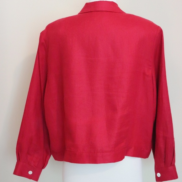 Talbots Linen Short L/S Jacket Raspberry Size 16 - Picture 3 of 6